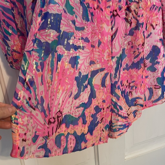Lilly PulitzerSparkly  Myri Swirling Seadream Romper sz medium NWT Brand New - Picture 4 of 9